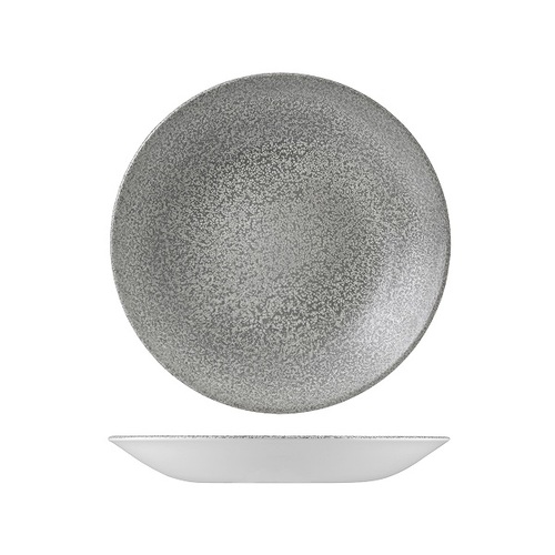Dudson Evo Origins Natural Grey Deep Coupe Plate 255mm (Box of 12) - 991255-GY