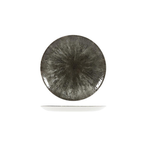Studio Prints Stone Quartz Black Round Coupe Plate 165mm (Box of 12) - 9974116-BK