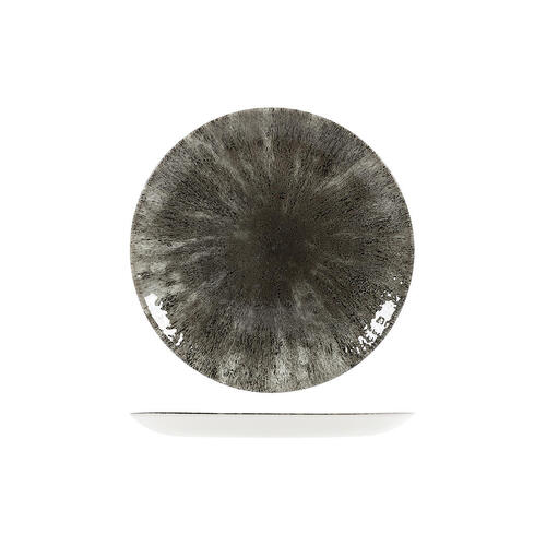 Studio Prints Stone Quartz Black Round Coupe Plate 217mm (Box of 12) - 9974122-BK