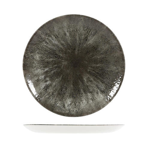 Studio Prints Stone Quartz Black Round Coupe Plate 288mm (Box of 12) - 9974129-BK