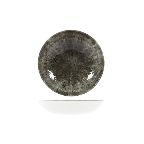 Studio Prints Stone Quartz Black Round Coupe Bowl 182mm/426ml (Box of 12) - 9974618-BK