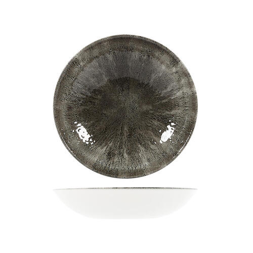 Studio Prints Stone Quartz Black Round Coupe Bowl 248mm/1136ml (Box of 12) - 9974625-BK