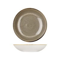 Stonecast Trace Peppercorn Grey Round Coupe Bowl 248mm / 1136ml - Box of 12 - 9975625-P