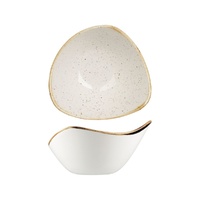 Stonecast Trace Barley White Triangular Bowl 153x153mm / 260ml - Box of 12 - 9975715-W
