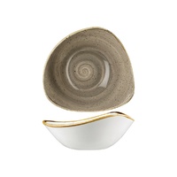Stonecast Trace Peppercorn Grey Triangular Bowl 185x185mm / 370ml - Box of 12 - 9975718-P