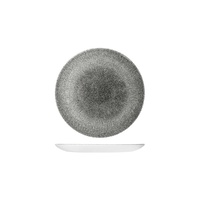 Studio Prints Raku Quartz Black Round Coupe Plate 165mm - Box of 12 - 9976116-QB