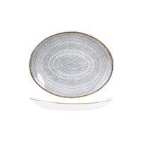 Studio Prints Homespun Oval Coupe Plate Stone Grey 270x229mm - Box of 12 - 9976227-G