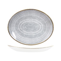 Studio Prints Homespun Oval Coupe Plate Stone Grey 317x255mm - Box of 12 - 9976232-G