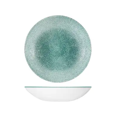 Studio Print Raku Jade Green Round Coupe Bowl  248mm / 1136ml - Box of 12 - 9976625-J