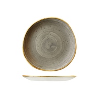 Stonecast Trace Peppercorn Grey Round Organic Plate 210mm - Box of 12 - 9979121-P