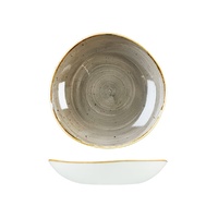 Stonecast Trace Peppercorn Grey Round Organic Bowl 253mm / 1100ml - Box of 12 - 9979325-P