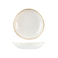 Stonecast Trace Barley White Round Organic Bowl - 253mm / 1100ml - Box of 12 - 9979325-W