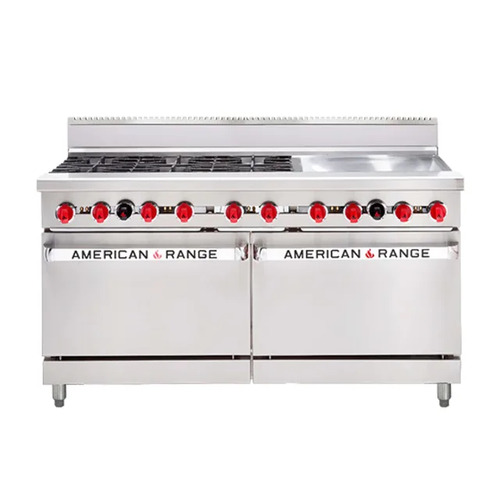 American Range AAR.6B.24G - 6 Burner Gas Cooktop with 600mm Griddle and Double Oven - AAR.6B.24G