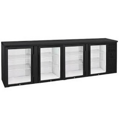 Anvil BBZ0400 Back Bar Refrigerator 4 Door - Black - BBZ0400