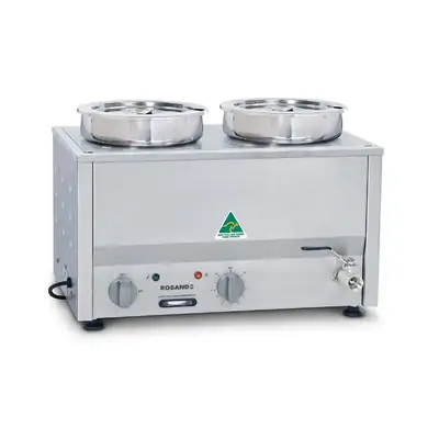 Roband BM2E Countertop Hot Bain Marie with 2 Round Pots - BM2E