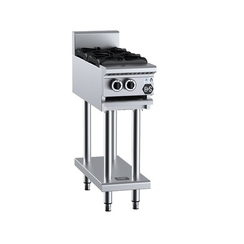 B+S Black BT-SB2 Gas Two Burner Boiling Top on Leg Stand - BT-SB2