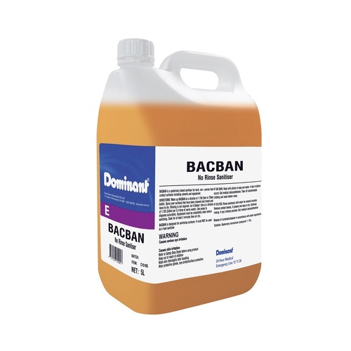 Dominant Bacban No Rinse Sanitiser 5L - C15105