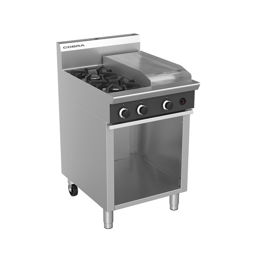Cobra C6C - 2 Gas Open Burners with 300mm Griddle Plate - Open Cabinet Base - C6C