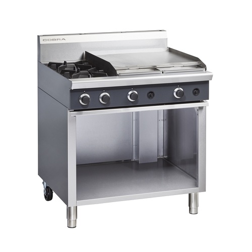 Cobra C9B - 2 Gas Open Burners with 600mm Griddle Plate - Open Cabinet Base - C9B