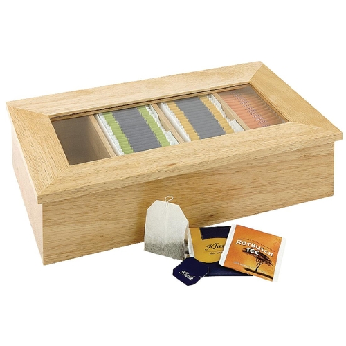 Olympia Tea Box with Lid 4 Compartment 90x335x200mm - CB808