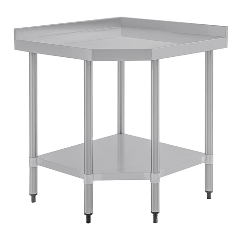 Vogue Stainless Steel Corner Table 800 x 600 x 960mm - CB907
