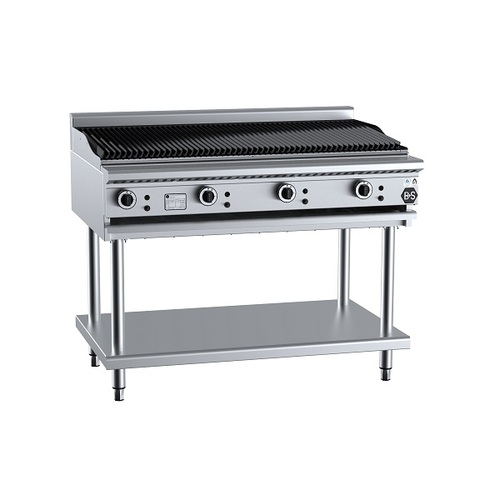 B+S Black CBR-12 Gas Char Broiler 1200mm on Leg Stand - CBR-12