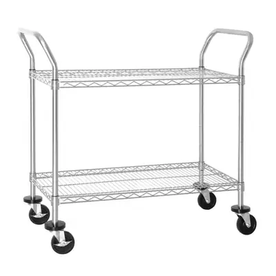 Vogue 2 tier Chrome Wire Trolley 910x457x960mm - CC430