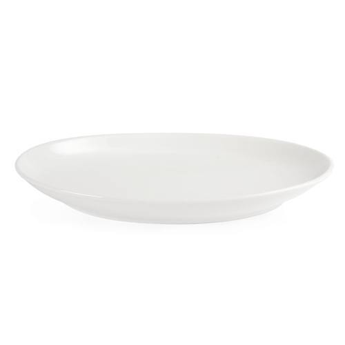 Olympia Whiteware French Deep Oval Plate White - 365mm 14 1/4" (Box of 2) - CC891