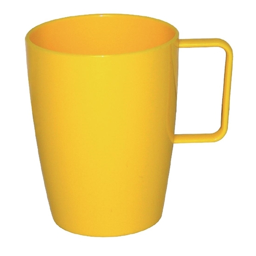 Olympia Kristallon Polycarbonate Handled Cups Yellow 284ml (Box of 12) - CE286