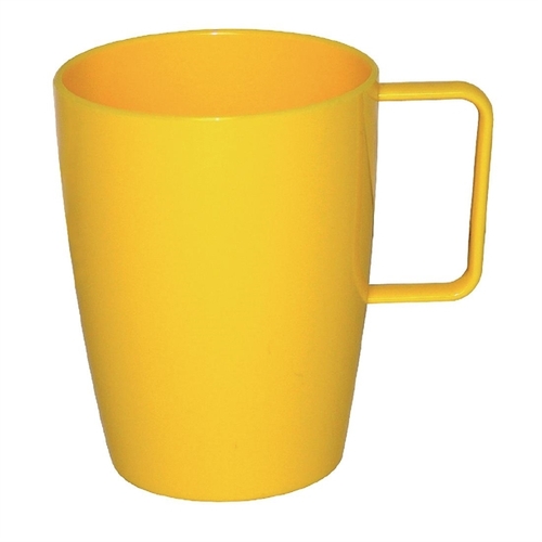 Olympia Kristallon Polycarbonate Handled Cups Yellow - 284ml 10oz (Box of 12) - CE286