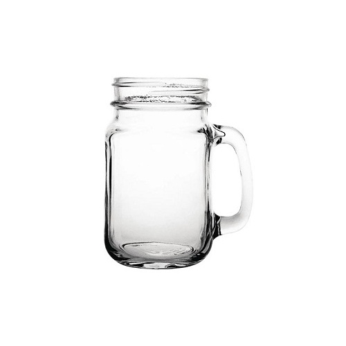 Handled Mason Jar Glasses 450ml (Pack of 12) - CE678