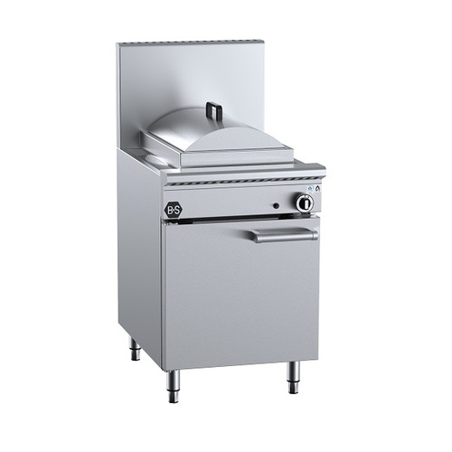 B+S Black CFPSF-1HE Gas Single Hole Heat Exchange Steamer with Cheung Fun insert - CFPSF-1HE