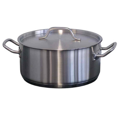 Forje 5 Litre Stainless Steel Low Casserole Pot with Lid - CL5