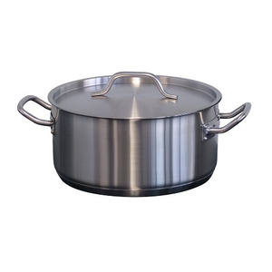 Forje 8 Litre Stainless Steel Low Casserole Pot with Lid - CL8