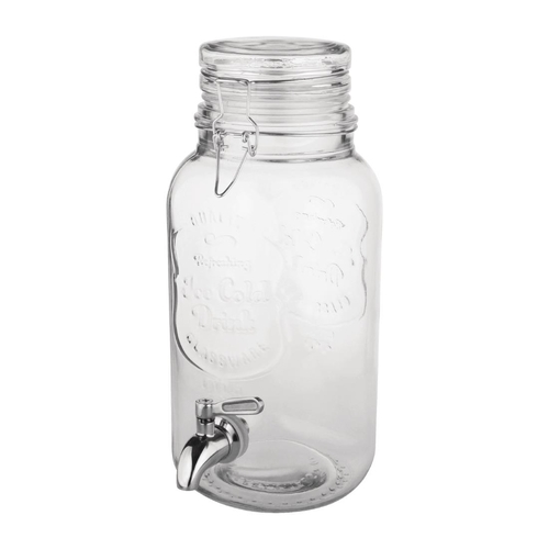 Olympia Clip-Top Water Dispenser Printed "Ice Cold Drink" 3.6Litres - CN680