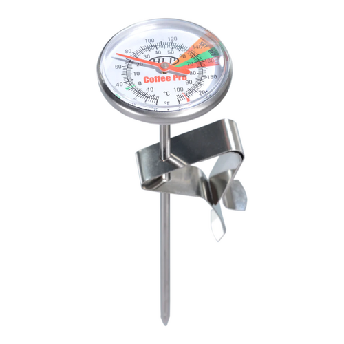 Coffee-Pro Short Milk Frothing / Food Heating Thermometer w/ Long Probe & Clip - COFFEEPROSHORT