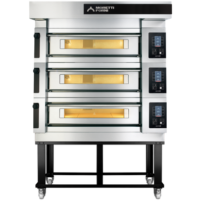 Moretti Forni SerieS COMP S100E/3/S Triple Deck Pizza Oven on Stand - COMPS100E-3-S