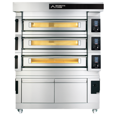 Moretti Forni SerieS COMP S125E/3/L Triple Deck Pizza Oven on Prover - COMPS125E-3-L