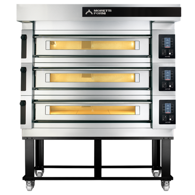 Moretti Forni SerieS COMP S125E/3/S Triple Deck Pizza Oven on Stand - COMPS125E-3-S