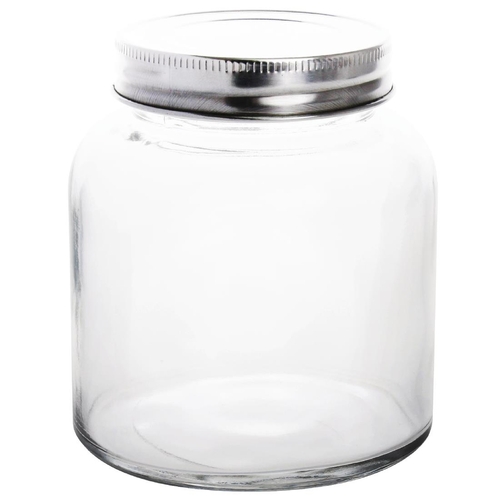 Vogue Glass Jar with Lid 84x100mm 330ml (Box of 6) - CP082