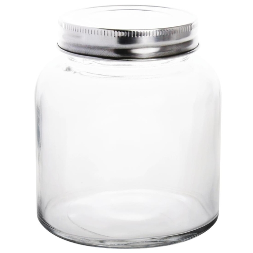 Vogue Glass Jar with St/St Lid - 84x100mm 330ml 12fl oz (Box 6) - CP082