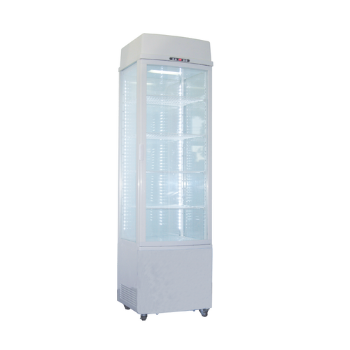 Exquisite CTD235 - Four Sided Glass Upright Display Fridge - White - CTD235White