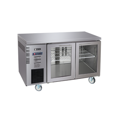 Besttop CUR12-2SG - 2 Door Glass Underbench Fridge 1200mm - CUR12-2SG