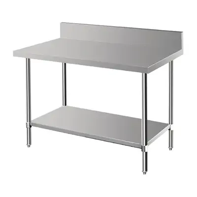 Vogue Premium Stainless Steel Table with Splashback 600x600x900mm - DA337