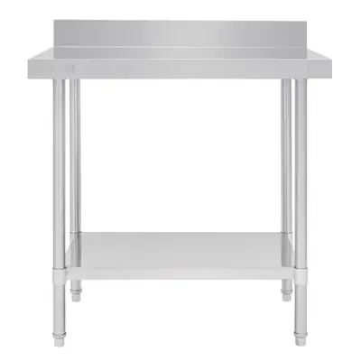 Vogue Premium Stainless Steel Table with Splashback 900x600x900mm - DA338