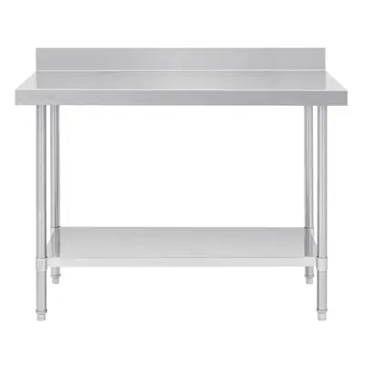 Vogue Premium Stainless Steel Table with Splashback 1200x600x900mm - DA339
