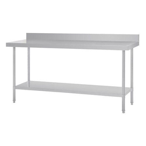 Vogue Premium Stainless Steel Table with Splashback - 1500 x 600 x 900mm - DA340