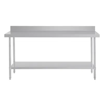 Vogue Premium Stainless Steel Table with Splashback 1500x600x900mm - DA340
