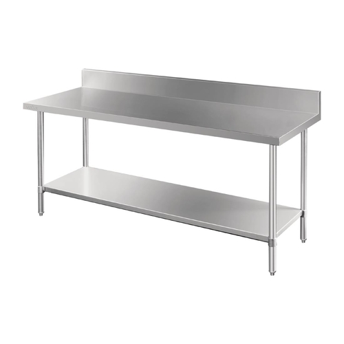 Vogue Premium Stainless Steel Table with Splashback - 1800 x 600 x 900mm - DA341