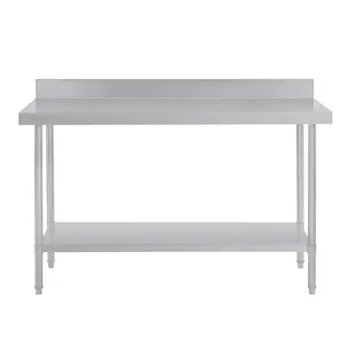 Vogue Premium Stainless Steel Table with Splashback 1800x600x900mm - DA341
